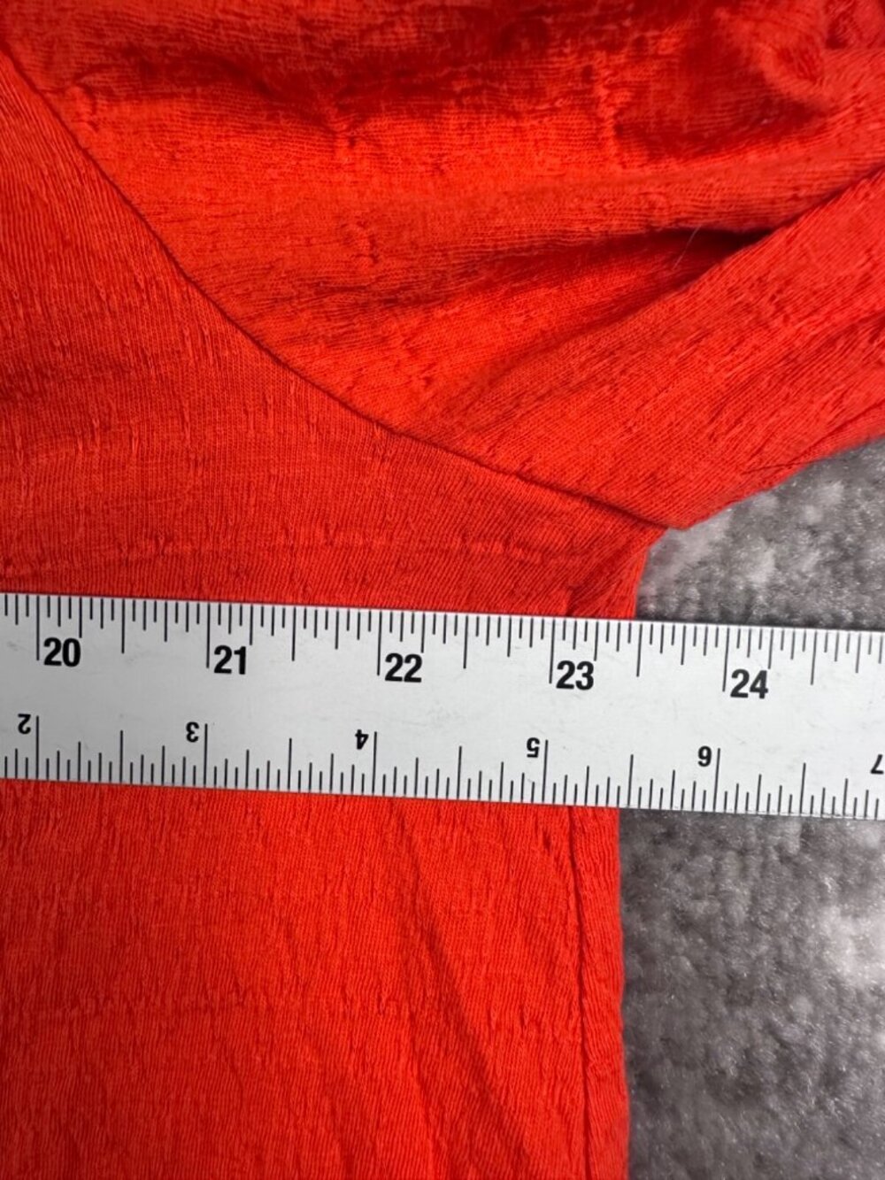 Free People Shirt XS Womens Red Orange Short Sleeve Henley Smocked Blouse - Picture 3 of 8